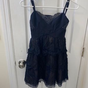 Black lace baby doll dress